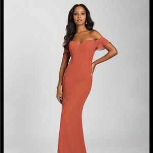 Gorgeous bridesmaid dress with a small train